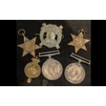 World War II Collection of Military Medals / Cap Badges. Not Named. Comprises 1/ Africa Star.