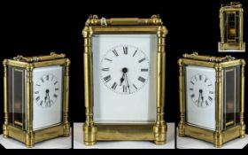 Early 20th Century Large Brass Carriage Clock.