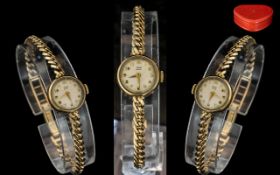 Rolex Tudor Royal Ladies 9ct Gold Mechanical Wind Wrist Watch, Working Order. Bracelet and Watch