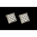 Pair of Quality Gents Cufflinks of Square Form. Approx Size 2 by 2 cms. Fully Hallmarked.