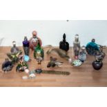 Collection of Decorative Miniature Perfume Bottles, comprising jewel decorated with butterfly lids,