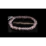 Amethyst Faceted Bead Bracelet, rondelle shape, natural amethyst beads,