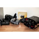 Collection of Cameras, comprising Samsung AF Zoom 1050, Olympus Trip S, Kodak Instamatic Camera,