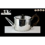 George III Sterling Silver Teapot of Pleasing Proportions / Form. Height 4.3/4 Inches - 11.90 cms.