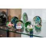 Collection of Quality Paper Weights, ten in total, in shades of blue and green,