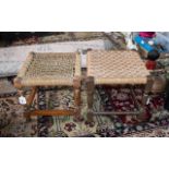 2 Edwardian Stools. Approx Size 11 x 12 x 13 Inches.