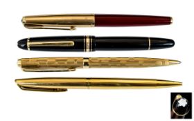 A Good Collection of 4 Pens - All Quality Pens. They Include Parker, Mont blanc and Waterman's -