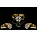 18ct Gold Single Stone Diamond Set Ring. Marked 750 - 18ct to Shank.