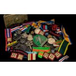 Mixed Lot Of Military Related Items to Include 1914 Christmas Tin,
