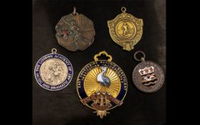 Collection of Fob Medals. Good Interesting Lot. ( 5 ) In Total. Please See Photo.