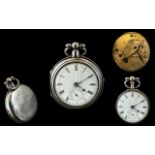 Victorian Period Sterling Silver Pair Cased Key-wind Pocket Watch. Hallmark London 1875.