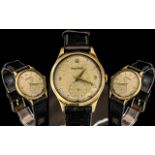 Gents 9ct Gold Jaeger Le-Coultre Wristwatch, c1963 Champagne Dial,