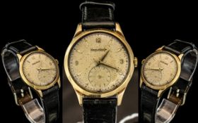 Gents 9ct Gold Jaeger Le-Coultre Wristwatch, c1963 Champagne Dial,