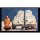 Oriental Interest. 2 x Temple Dogs, Approx Size 6.5 Inches High & 4 Inches Wide. Together With an