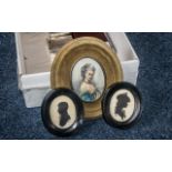 Victorian Interest. ( 3 ) Portraits In Total. 1 Is of a Lady In the Traditional Victorian Dress,