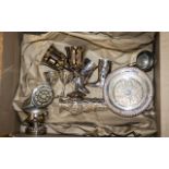 Collection of Silver Plate Items, comprising a pair of small goblets, pair of large goblets,