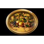 Royal Worcester Ex-Artist J.F.Smith Signed Painting ' Fallen Fruits ' Still Life.