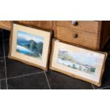 A Pair of Framed Watercolours First By F. Welldon Titled 'Windermere'. 10 x 14 inches.