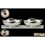 Elizabeth II Fine Pair of Small Sterling Silver Footed Bowls,
