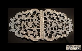 Early 20th Century Superb Pair of Sterling Silver Ladies Open-worked Belt Buckle, Excellent Design.