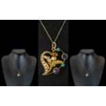 Antique Period - Attractive and Exquisite 9ct Gold Turquoise / Seed Pearl / Amethyst / Citrine Set