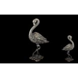 Silver Filled Flamingo, By Bowbrook. Very Well Made. Approx 4.5 Inches High. Stamped Bowbrook .