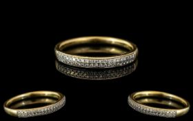 Ladies 18ct Gold Stylish and Good Quality Diamond Set Band Ring.
