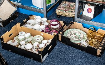 Large Quantity of Assorted Porcelain, including Czechoslovakian cranberry mottled set of cups,