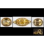 Victorian Period Superb Trio of 9ct Gold Citrine Set Brooches. Dating From Around 1880's.