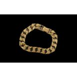 Gents 1970's Retro 9ct Gold Bark Link Bracelet, With Full Hallmark for 9.375.