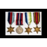 British World War II Military Medals ( 4 ) In Total. Comprises 1/ The Atlantic Star with Ribbon.