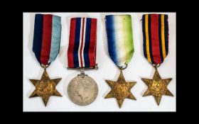 British World War II Military Medals ( 4 ) In Total. Comprises 1/ The Atlantic Star with Ribbon.