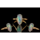 Antique Period - Attractive 9ct Gold Opal Set Ring, Marked 9ct.