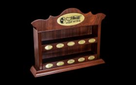 Steiff Display Case - Steiff Knopf Im Ohr Wooden Display Unit/Case built to house 10 miniature Teddy