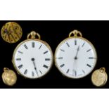 French 19th Century Ladies Pair of Key-wind 18ct Gold Open Faced Pocket Watch of Small Proportions.