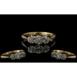 Antique Period Diamond Ring - Set In 9ct Gold and Platinum.