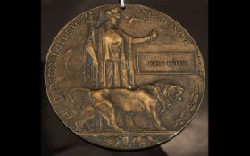 World War 1 Death Plaque,