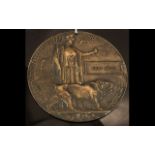 World War 1 Death Plaque,