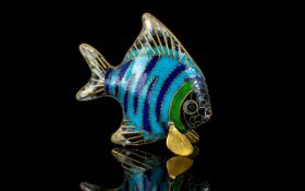 Japanese Cloisonne Fish. Japanese Cloisonne Fish with Gold Fins.
