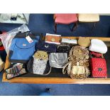 Large Collection of Ladies Bags. Includes Victorian Style Clutch Bag, Bag In The Shape of An Owl,