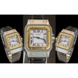 Cartier Santos 18ct Gold and Steel Gents / Unisex Automatic Wrist Watch. Ref no AC2380. OR 0750 3,
