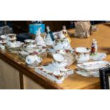 Royal Albert 'Old Country Roses' Service comprising tea pot, small and large sugar bowls, milk jug,