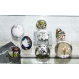 Collection of Quality Paper Weights, eight in total, in delicate shades of cream and white,