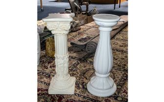 Repro Art Nouveau Style Jardiniere Column ( White Colour-way ),