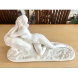 Art Deco 1930's Nude Lady Sculpture, Plaster Chalk Ware. Exceptionally Nice Example. Please See