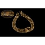 Antique Period - Pleasing Quality 9ct Gold 4 Strand Belcher Link Bracelet with Bolt Ring.