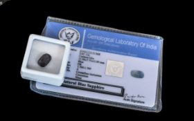 Natural Blue Sapphire 2.65 cts. With GLI certificate.