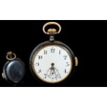 Antique Period - Keyless Gun metal and Gold Mounted Quarter Repeating Pocket Watch. In Original