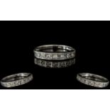 9ct White Gold Half Eternity Ring, set with round brilliant cut diamonds, fully hallmarked, ring