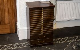 Collectors Wooden Cabinet / Coin Cabinet. Collectors Coin Cabinet. 27 Inches High, 16 Drawers In
